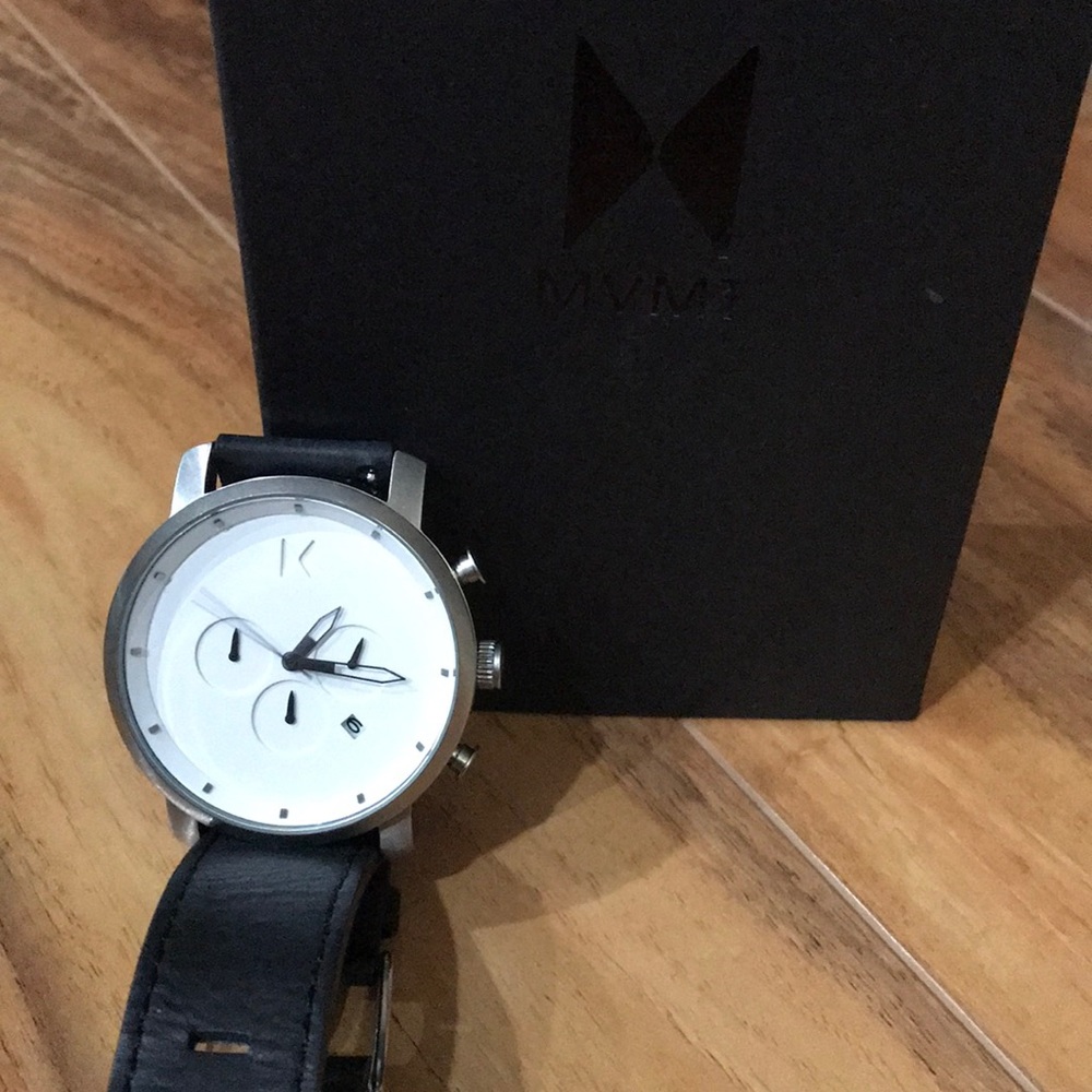 Chroni Series MVMT with Black Leather Strap, 40mm